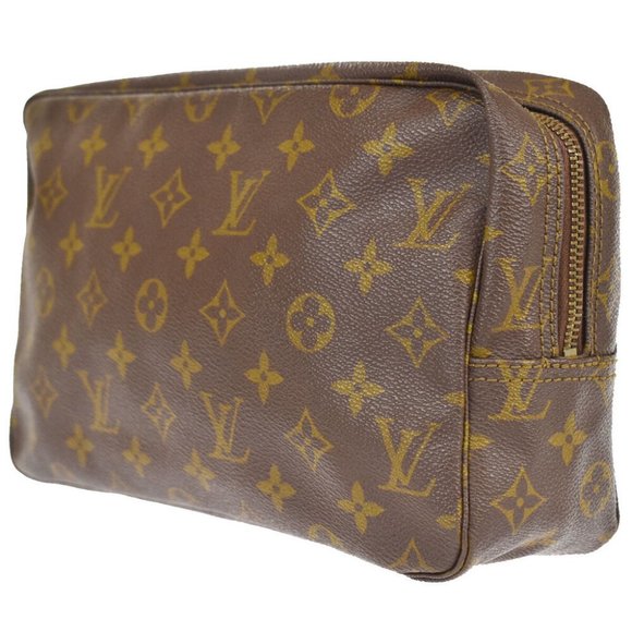 Authentic LOUIS VUITTON Trousse Toilette 28 Clutch Hand Bag Monogram Brown - Picture 4 of 8